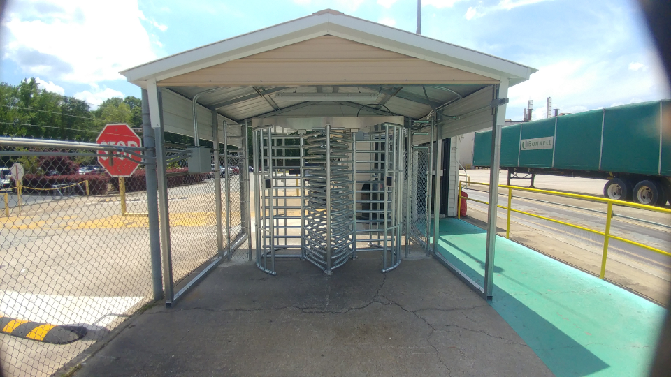 Turnstile shelters, canopies, and enclosures